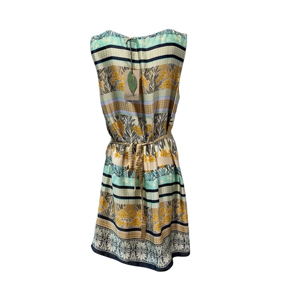 NWT NURTURE Mid-length Belted Dress, Satin-silk feel Sleeveless Dress Size L - Picture 3 of 16